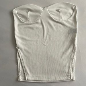 SHEIN white corset shirt with slots on sides size s